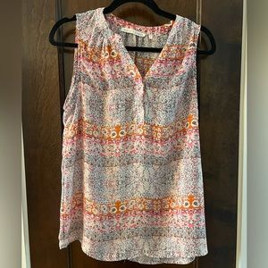 Violet & Claire pink orange floral sleeveless top